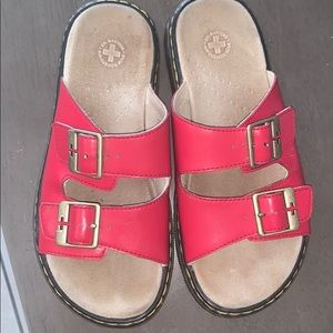 Red dr marten sandals
